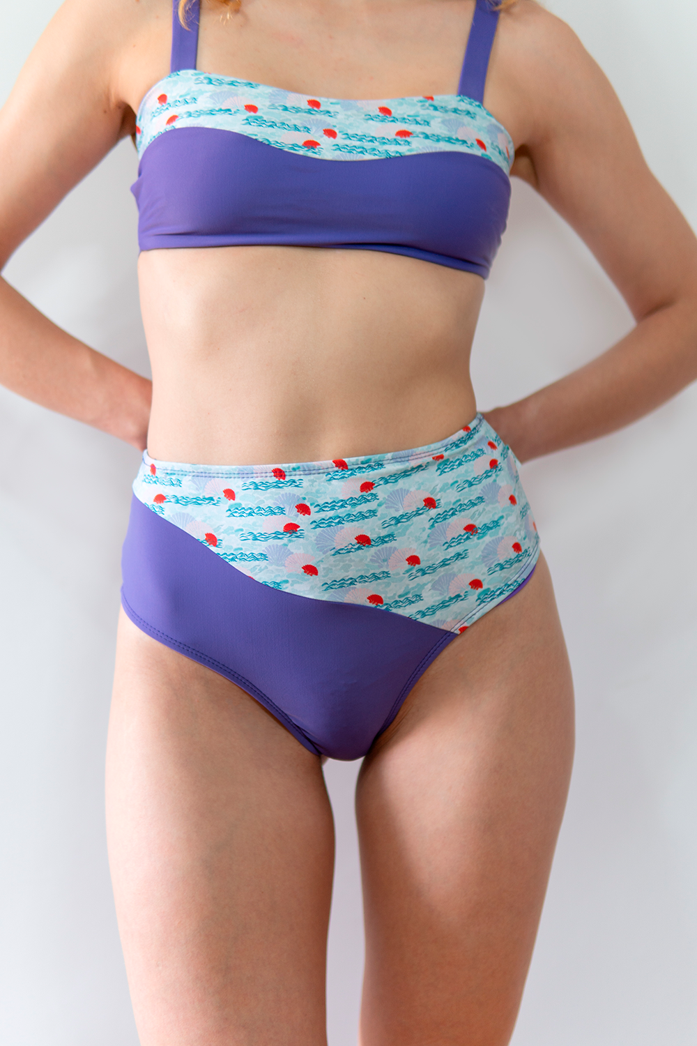 Braguita de bikini KAZE de talle alto con frunce y tejido reciclado