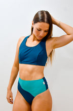 Braguita de bikini KAZE de talle alto con frunce y tejido reciclado