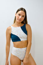 Braguita de bikini ISHI de talle alto con frunce trasero en tejido reciclado