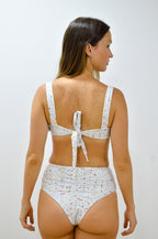 NAMI – Top bikini balconette sin aros con tirantes fijos y lazada en espalda